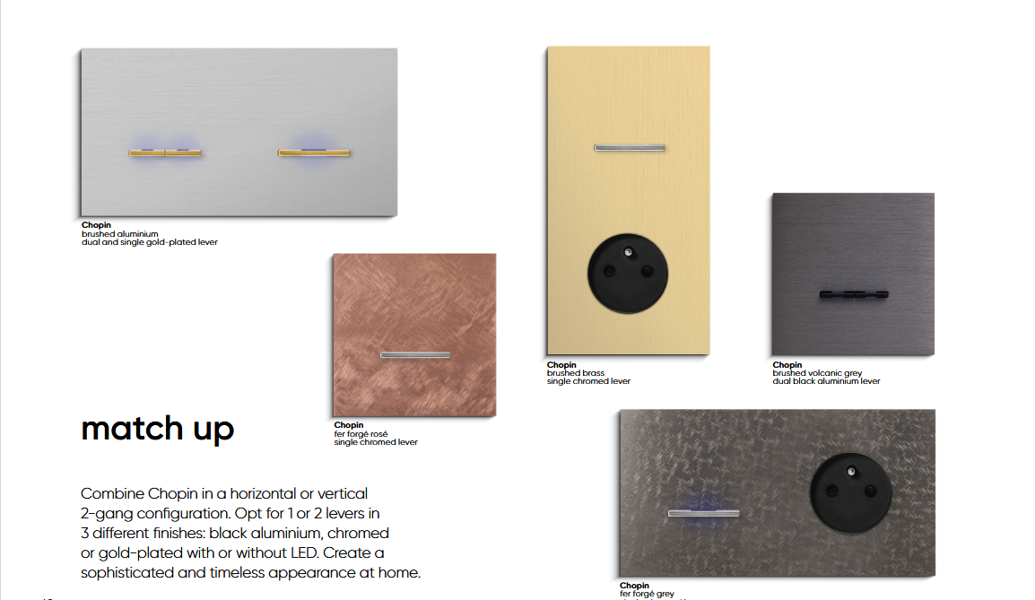 کلید 2 پل Chopin با اهرم مشکی